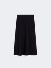 Load image into Gallery viewer, maxmara-studio-womens-flared-viscose-skirt-navy