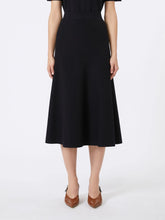 Load image into Gallery viewer, maxmara-studio-womens-flared-viscose-skirt-navy