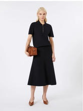 Load image into Gallery viewer, maxmara-studio-womens-flared-viscose-skirt-navy