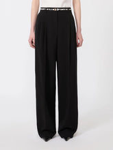 Load image into Gallery viewer, maxmara-studio-womens-mstcorvino-flowing-cady-trousers-black