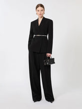 Load image into Gallery viewer, maxmara-studio-womens-mstcorvino-flowing-cady-trousers-black