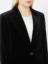 Load image into Gallery viewer, maxmara-studio-womens-quadro-smooth-velvet-blazer-black