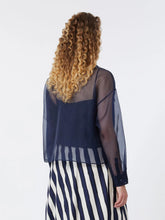 Load image into Gallery viewer, maxmara-weekend-womens-wkdcolomba-pleated-silk-organza-shirt-navy