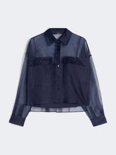 Load image into Gallery viewer, maxmara-weekend-womens-wkdcolomba-pleated-silk-organza-shirt-navy