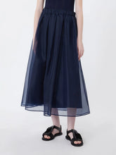 Load image into Gallery viewer, maxmara-weekend-womens-wkdvisino-pleated-silk-organza-skirt-navy