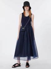 Load image into Gallery viewer, maxmara-weekend-womens-wkdvisino-pleated-silk-organza-skirt-navy