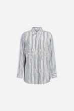 Load image into Gallery viewer, paul-and-joe-womens-fleurie-hand-embroidered-striped-cotton-poplin-shirt