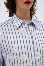 Load image into Gallery viewer, paul-and-joe-womens-fleurie-hand-embroidered-striped-cotton-poplin-shirt