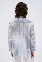 Load image into Gallery viewer, paul-and-joe-womens-fleurie-hand-embroidered-striped-cotton-poplin-shirt