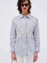 Load image into Gallery viewer, paul-and-joe-womens-fleurie-hand-embroidered-striped-cotton-poplin-shirt