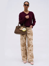 Load image into Gallery viewer, paul-and-joe-womens-hyppolite-trousers-in-cotton-twill-with-toile-de-jouy-print-in-beige-bain