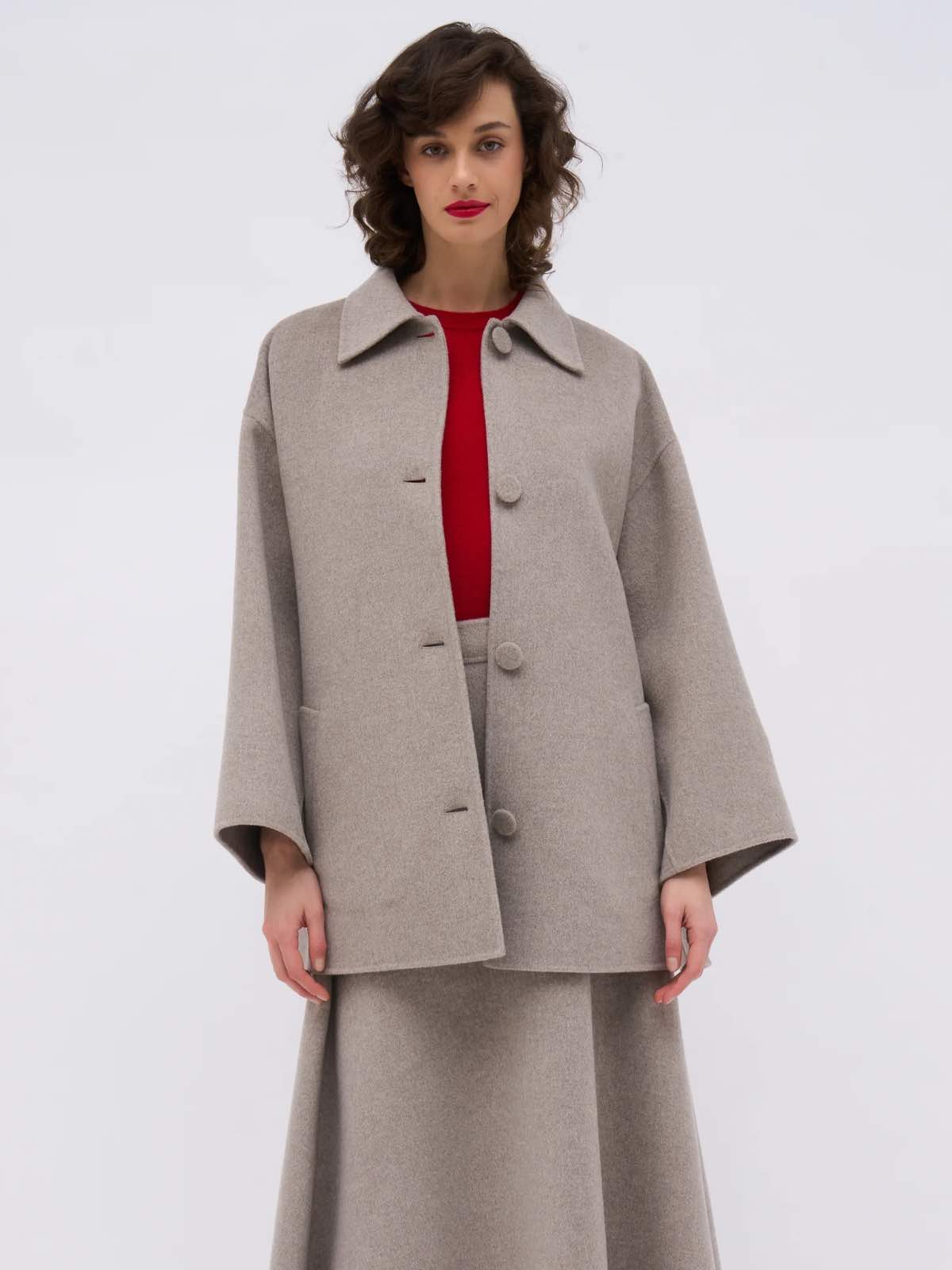 【FRANCE】PAUL&JOE cashmere wool jacket Paul & Joe Women's Short Coat in Double-Faced Wool and Cashmere