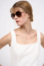 Load image into Gallery viewer, paul-joe-womens-xolly-sleeveless-fitted-dress-in-cotton-knit-with-pointelle