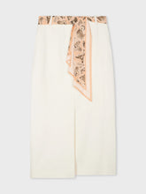 Load image into Gallery viewer, paul-smith-Women-s-White-Denim-Midi-Skirt-with-Seasonal-print-Scarf-Belt-W1R-284S-P11097-02-1