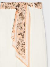 Load image into Gallery viewer, Paul Smith Women's White Denim Midi Skirt with Seasonal Print Scarf Belt