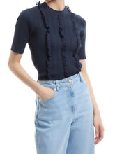 Load image into Gallery viewer, paul-smith-ribbed-top-with-ruffles
