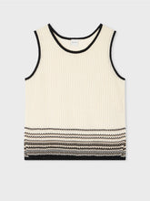 Load image into Gallery viewer, paul-smith-ss25-Women-s-Ivory-Cotton-knitted-Stripe-Trim-Vest-W1R-530N-P11125-1