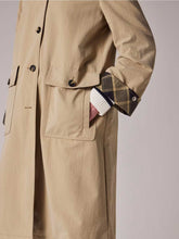 Load image into Gallery viewer, paul-smith-stone-nylon-mac-with-contrast-check-trim