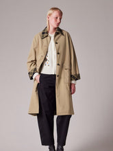 Load image into Gallery viewer, paul-smith-stone-nylon-mac-with-contrast-check-trim