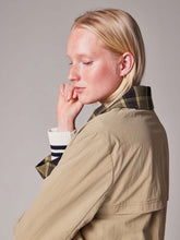 Load image into Gallery viewer, paul-smith-stone-nylon-mac-with-contrast-check-trim