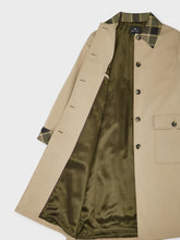 Load image into Gallery viewer, paul-smith-stone-nylon-mac-with-contrast-check-trim