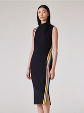 Load image into Gallery viewer, paul-smith-women-s-navy-wool-blend-swirl-stripe-ribbed-midi-dress-W2R-573N-P31305-49