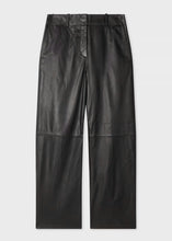 Load image into Gallery viewer, paul-smith-womens-black-leather-straight-leg-trousers-w2r-340tl-t31161-79