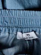 Load image into Gallery viewer, paul-smith-womens-chambray-wide-leg-cropped-trousers