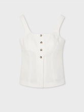 Load image into Gallery viewer, paul-smith-womens-ivory-linen-vest-top