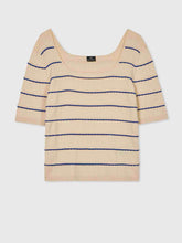 Load image into Gallery viewer, paul-smith-womens-ivory-scallop-trim-ribbed-top-4