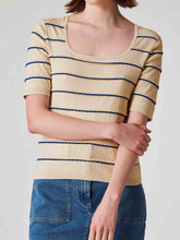 Load image into Gallery viewer, paul-smith-womens-ivory-scallop-trim-ribbed-top-4