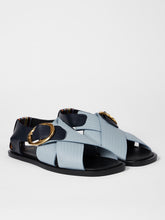 Load image into Gallery viewer, paul-smith-womens-light-blue-merle-leather-cross-strap-sandals