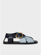 Load image into Gallery viewer, paul-smith-womens-light-blue-merle-leather-cross-strap-sandals