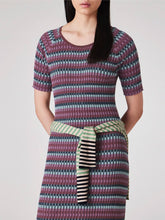 Load image into Gallery viewer, paul-smith-womens-navy-and-purple-stripe-pleated-rib-knit-dress-W2R-547N-P31269-43