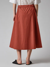 Load image into Gallery viewer, paul-smith-womens-rust-drawstring-waist-skirt