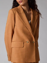 Load image into Gallery viewer, paul-smith-womens-tan-textured-double-breasted-blazer