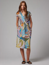 Load image into Gallery viewer, paul-smith-womens-tie-front-pastel-river-collage-midi-dress