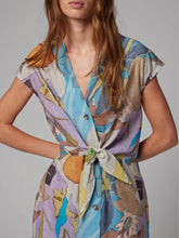 Load image into Gallery viewer, paul-smith-womens-tie-front-pastel-river-collage-midi-dress