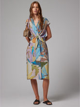 Load image into Gallery viewer, paul-smith-womens-tie-front-pastel-river-collage-midi-dress