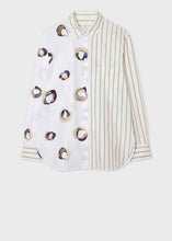 Load image into Gallery viewer, paul-smith-womens-white-mixed-stripe-and-painted-spot-cotton-shirt