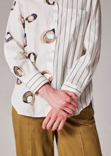 Load image into Gallery viewer, paul-smith-womens-white-mixed-stripe-and-painted-spot-cotton-shirt