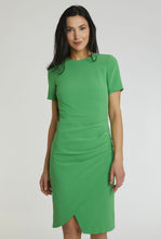 Load image into Gallery viewer, paule-ka-draped-detail-green-crepe-dress