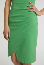 Load image into Gallery viewer, paule-ka-draped-detail-green-crepe-dress
