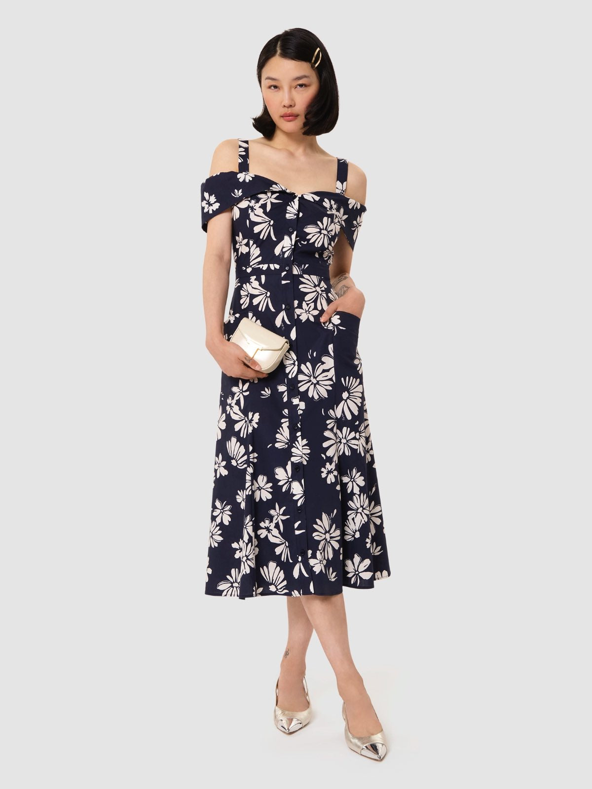 Tara Jarmon Women's RAQUELITA Midnight Blue Floral Print Dress – bowns  cambridge