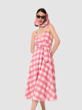 Load image into Gallery viewer, tara-jarmon-ryveline-pink-gingham-dress