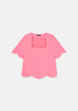 Load image into Gallery viewer, tara-jarmon-timothy-womens-pink-crepe-scalop-top