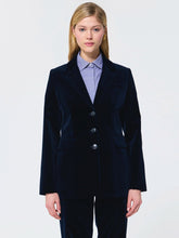 Load image into Gallery viewer, tara-jarmon-womens-vetty-jacket-cotton-in-navy