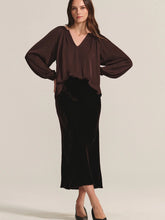 Load image into Gallery viewer, velvet-womens-felicity-velvet-skirt-in-brown