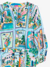 Load image into Gallery viewer, vilagallo-womens-turquoise-tropical-scenes-print-dress-33654