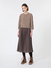 Load image into Gallery viewer, weekend-by-maxmara-wkdcalco-womens-jersey-dress-with-a-wool-top-hazelnut-brown